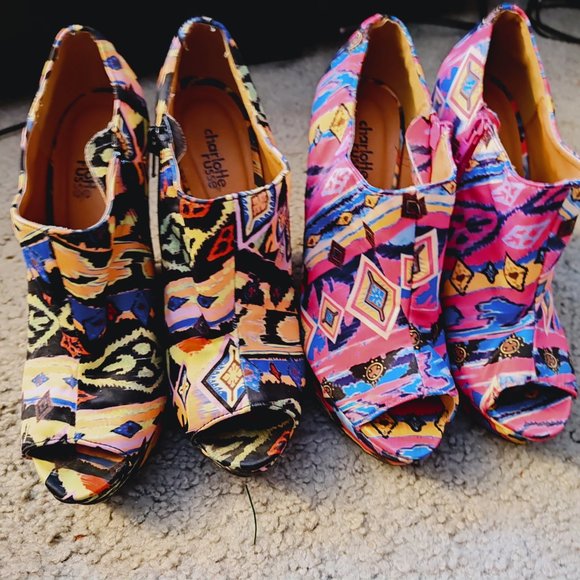 Charlotte Russe Shoes - 2 for 1 CHARLOTTE RUSSE AZTEC WEDGE BOOTIES - SZ 7
